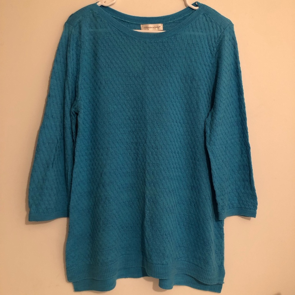 Christopher & Banks Teal Textured Sweater Womens L